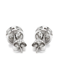 Silver Micro Pave Clear Circle CZ Stud Earrings | Appx. 3 Grams