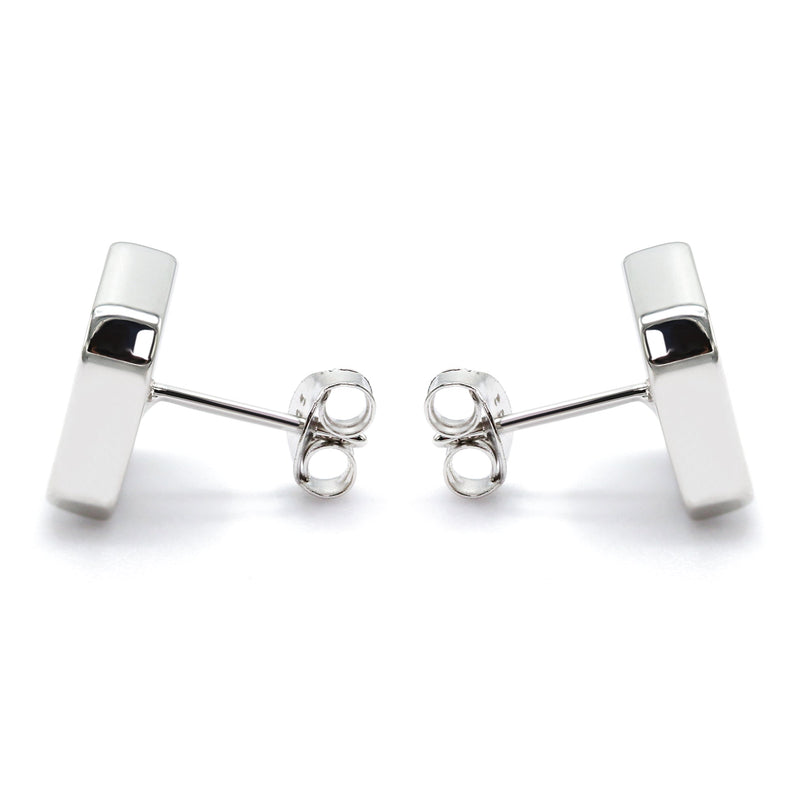 Silver Micro Pave Clear Round CZ Earrings | Appx. 3.5 Grams