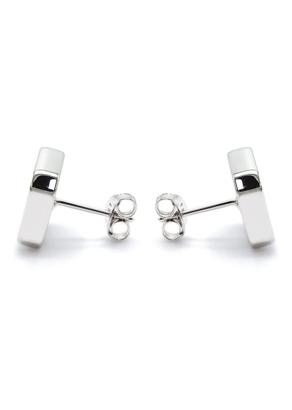 Silver Micro Pave Clear Round CZ Earrings | Appx. 3.5 Grams