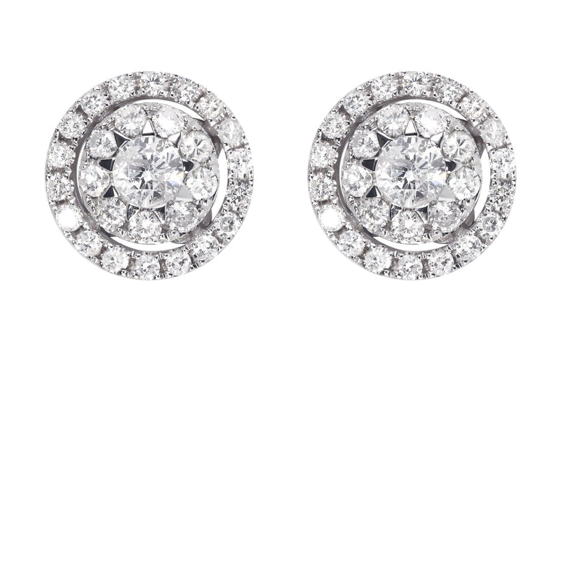 Mens Stud Diamond Earrings | 1.1 Carats 14K White Gold
