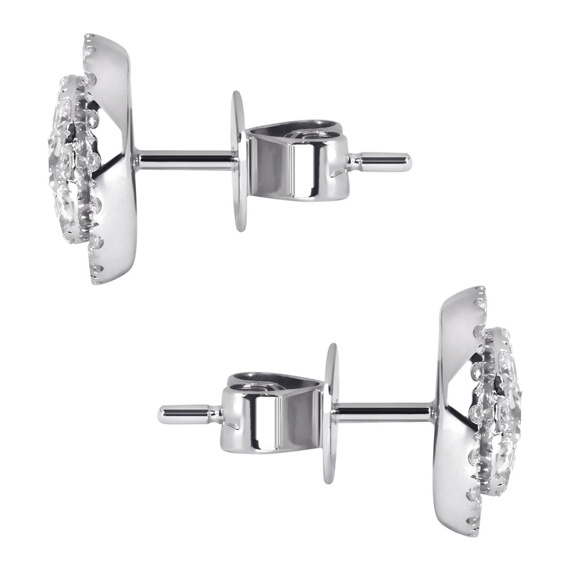 Mens Stud Diamond Earrings | 1.1 Carats 14K White Gold
