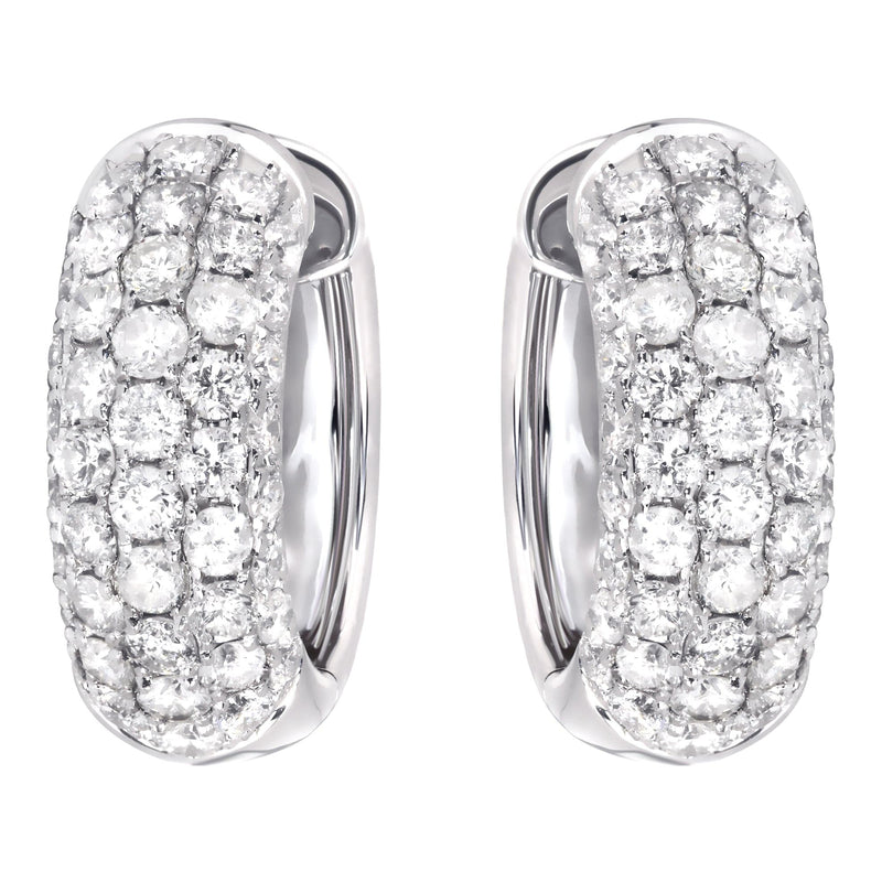 Mens Diamond Earrings | 2.36 Carats 14K White Gold