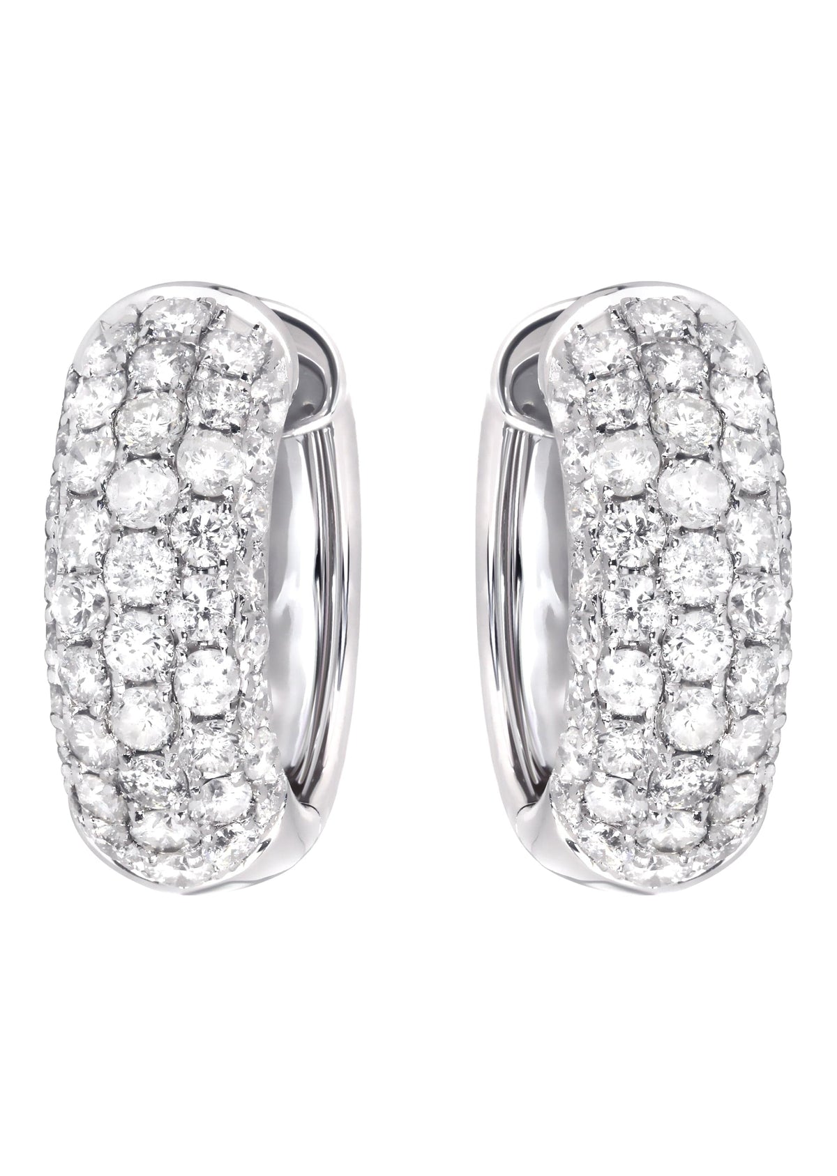 Mens Diamond Earrings | 2.36 Carats 14K White Gold
