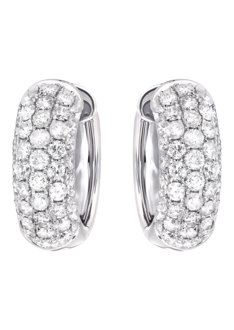 Mens Diamond Earrings | 2.36 Carats 14K White Gold