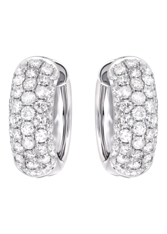 Mens Diamond Earrings | 2.36 Carats 14K White Gold