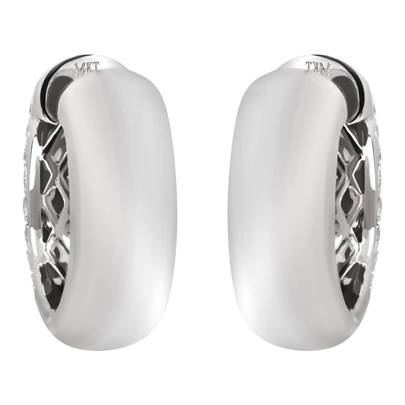 Mens Diamond Earrings | 2.36 Carats 14K White Gold