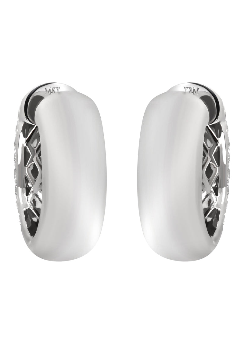 Mens Diamond Earrings | 2.36 Carats 14K White Gold