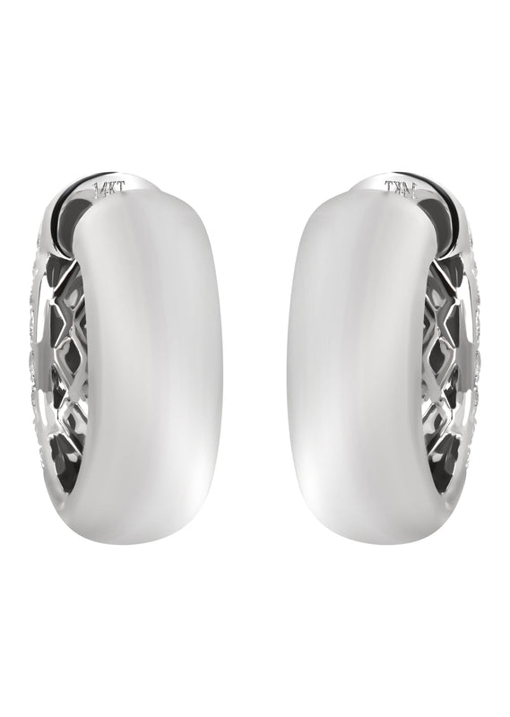 Mens Diamond Earrings | 2.36 Carats 14K White Gold