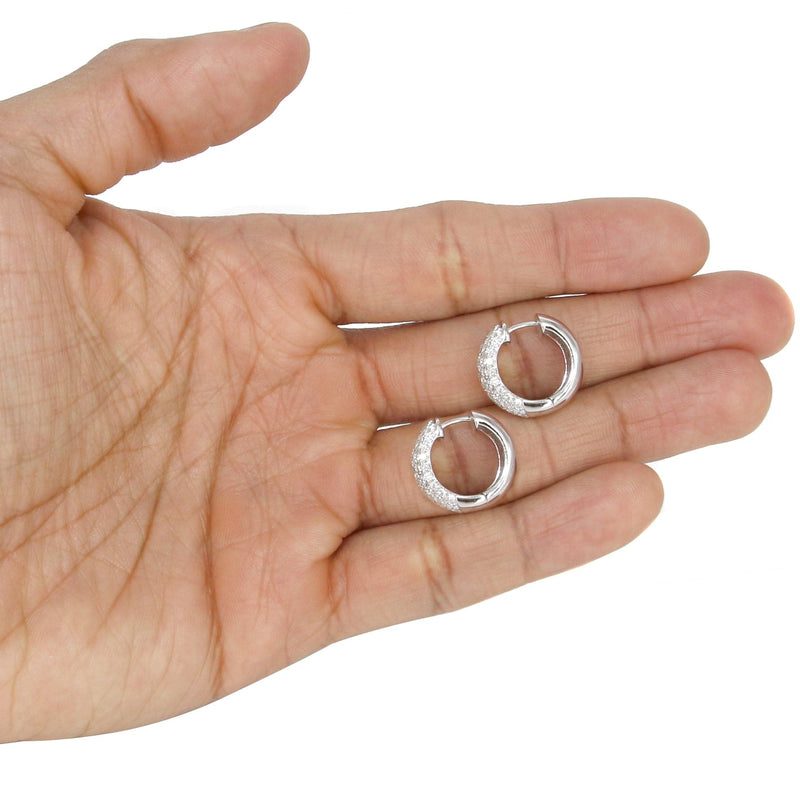 Mens Diamond Earrings | 2.36 Carats 14K White Gold