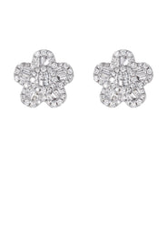 Mens Stud Diamond Earrings | 1.05 Carats 14K White Gold