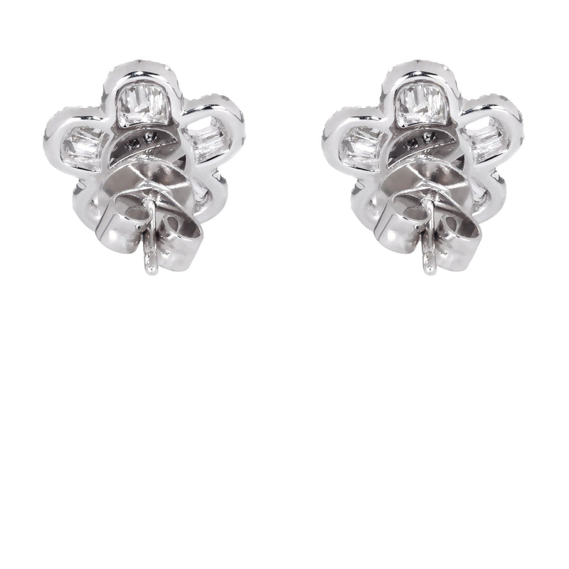 Mens Stud Diamond Earrings | 1.05 Carats 14K White Gold