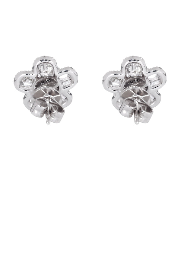 Mens Stud Diamond Earrings | 1.05 Carats 14K White Gold
