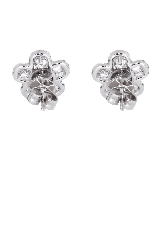 Mens Stud Diamond Earrings | 1.05 Carats 14K White Gold