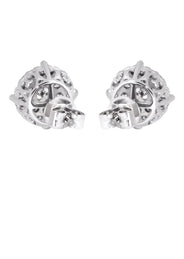 Mens Stud Diamond Earrings | 1.38 Carats 14K White Gold