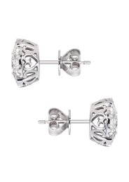 Mens Stud Diamond Earrings | 1.38 Carats 14K White Gold