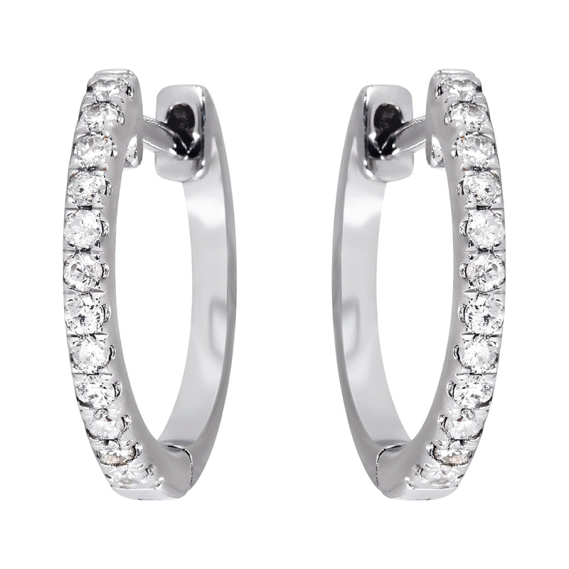 Mens Diamond Earrings | 0.25 Carats 14K White Gold