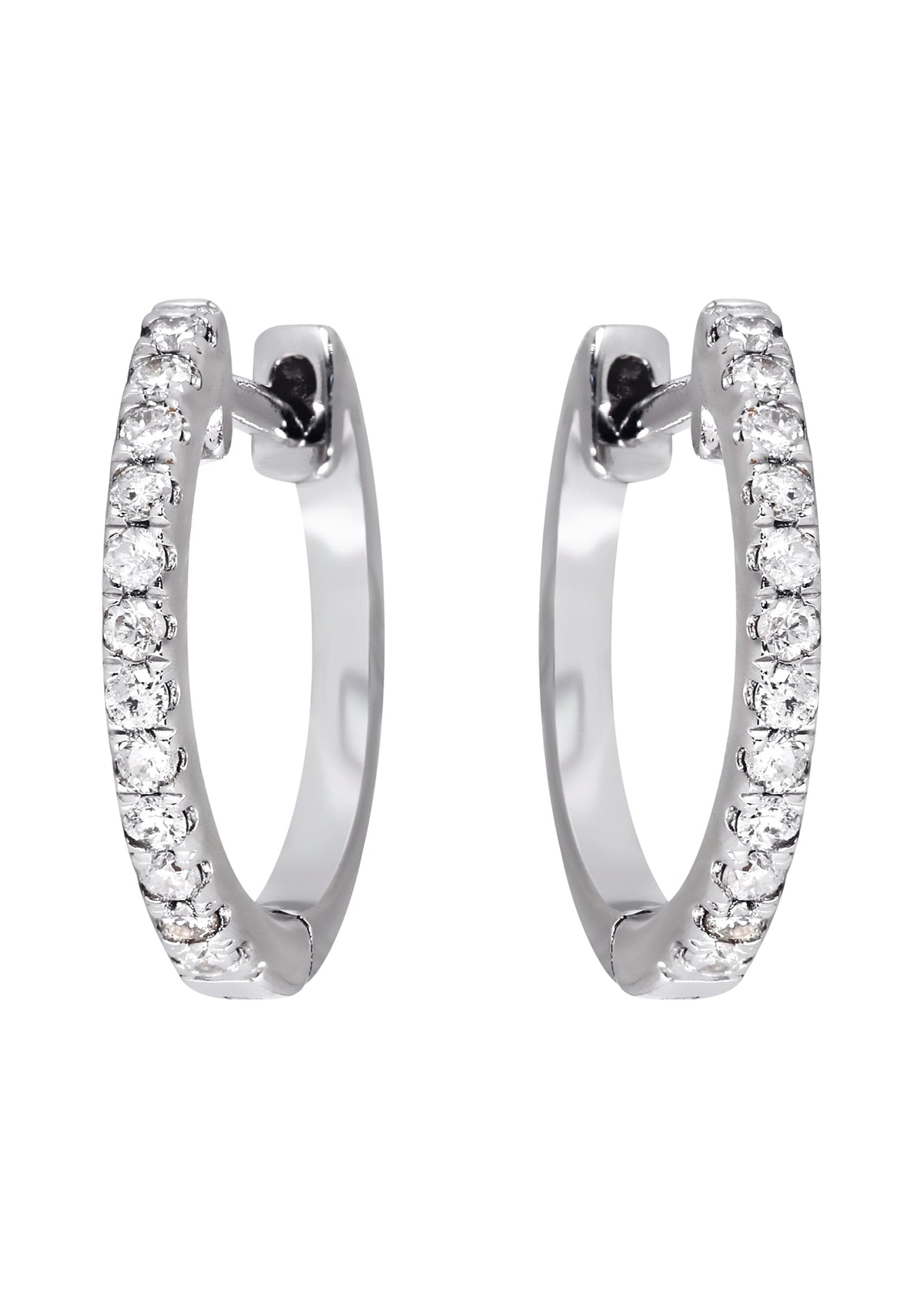 Mens Diamond Earrings | 0.25 Carats 14K White Gold