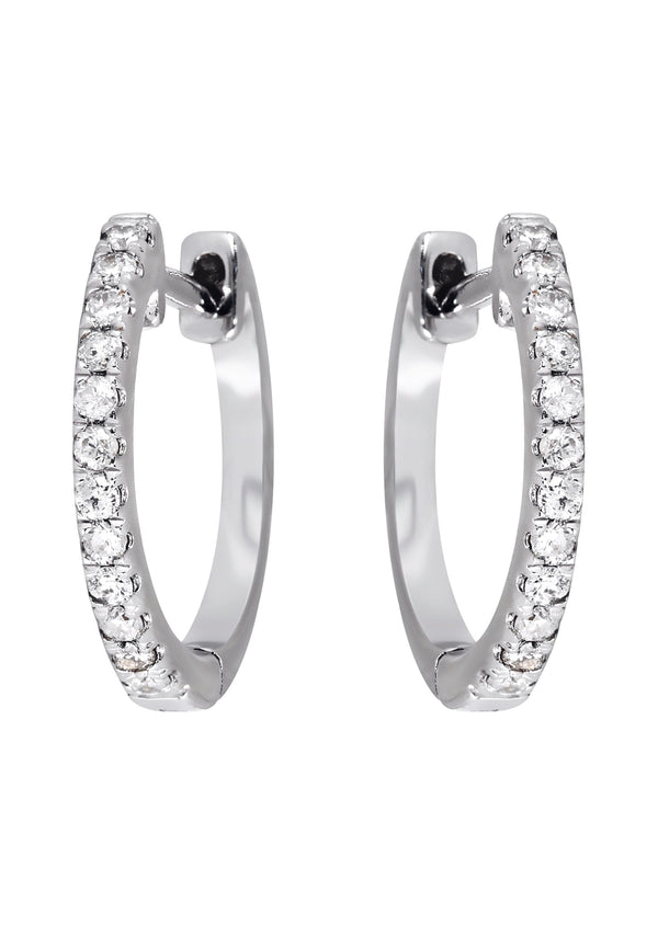 Mens Diamond Earrings | 0.25 Carats 14K White Gold