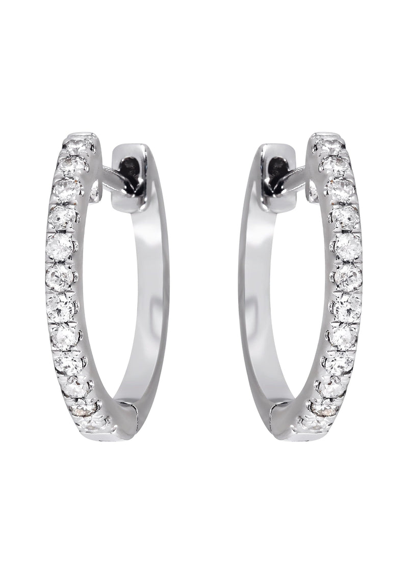 Mens Diamond Earrings | 0.25 Carats 14K White Gold