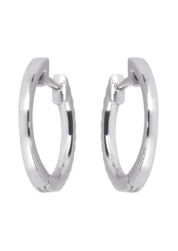 Mens Diamond Earrings | 0.25 Carats 14K White Gold
