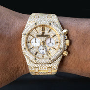 Audemars Piguet RoyalOak Chrono |  18K Gold Diamond Iced Out | 41 MM | 25 Carats