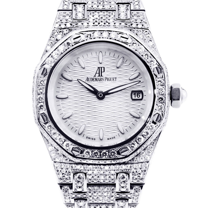 Diamond Audemars Piguet Royal Oak Watch For Women | Stainless Steel | 33 Mm