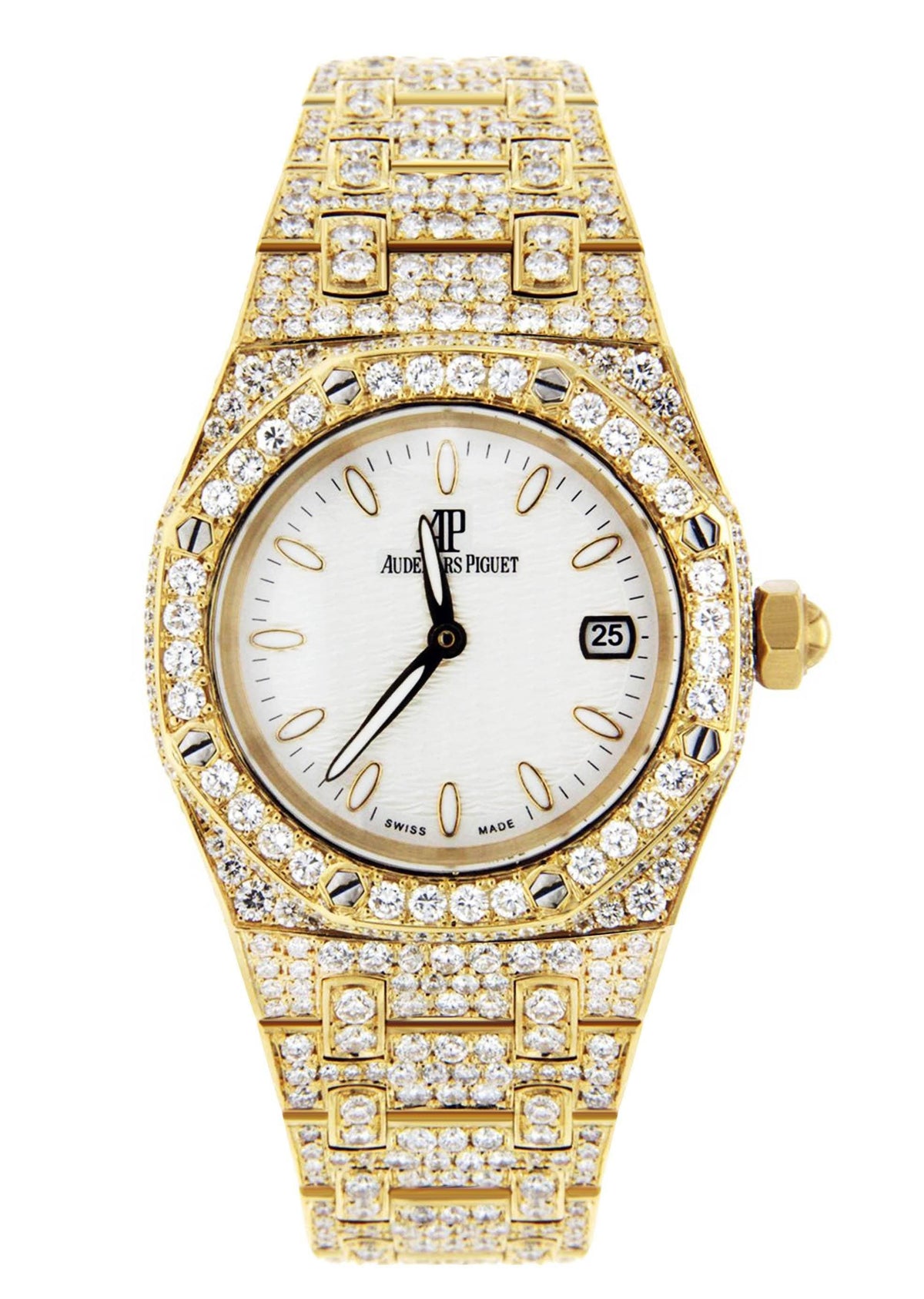 Diamond Audemars Piguet Royal Oak Watch For Women | 18K Yellow Gold