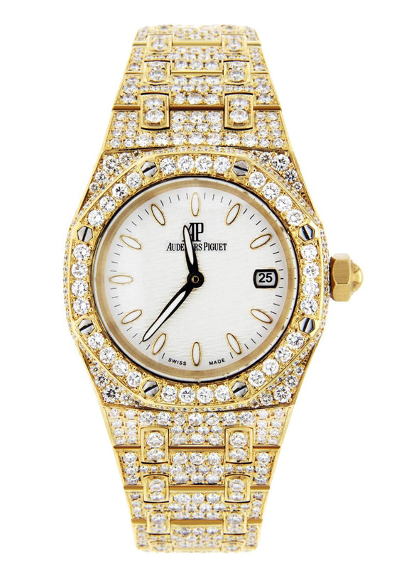 Diamond Audemars Piguet Royal Oak Watch For Women | 18K Yellow Gold