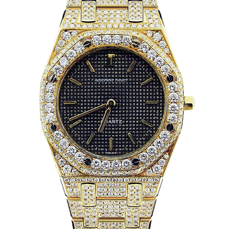 Diamond Audemars Piguet Royal Oak Watch For Women | 18K Yellow Gold | 33 Mm