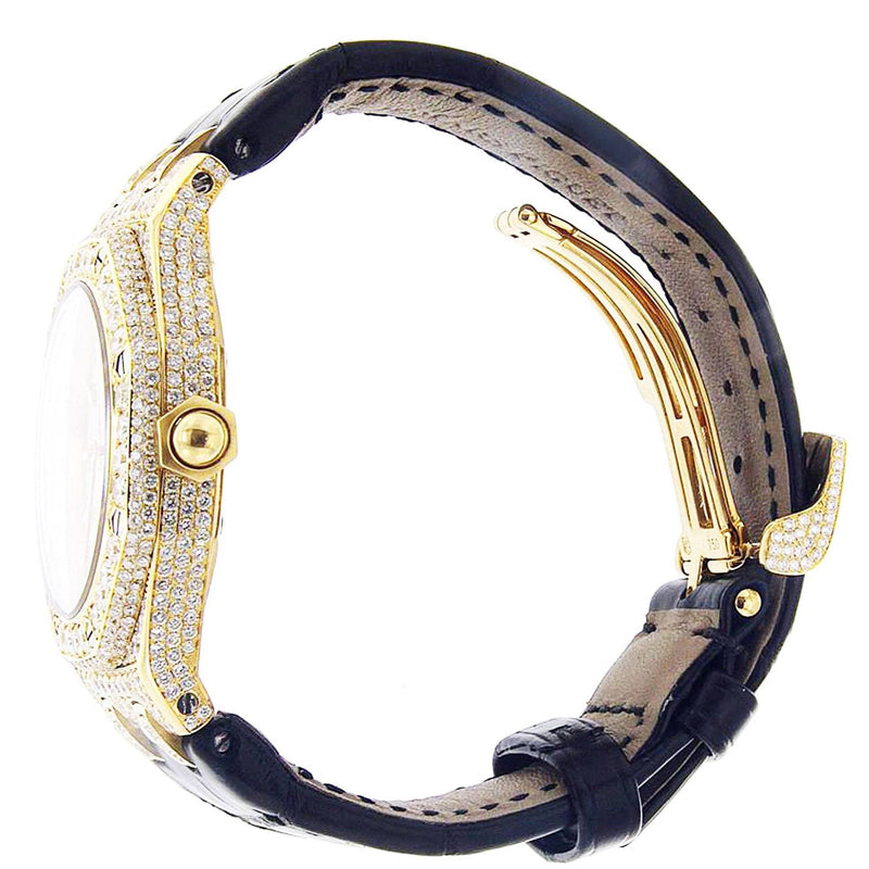 Diamond Audemars Piguet Royal Oak Watch For Women | 18K Yellow Gold | 33 Mm