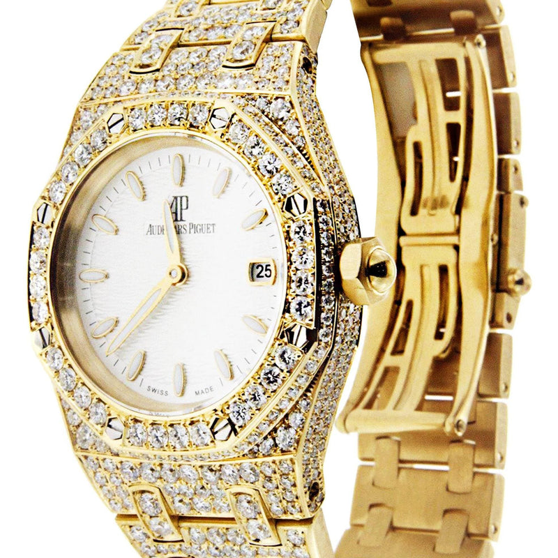 Diamond Audemars Piguet Royal Oak Watch For Women | 18K Yellow Gold