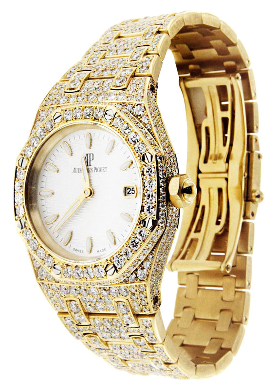 Diamond Audemars Piguet Royal Oak Watch For Women | 18K Yellow Gold