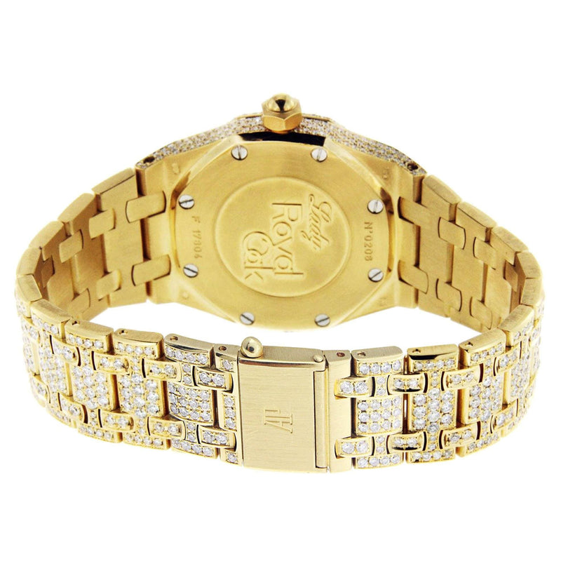 Diamond Audemars Piguet Royal Oak Watch For Women | 18K Yellow Gold | 33 Mm