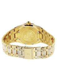 Diamond Audemars Piguet Royal Oak Watch For Women | 18K Yellow Gold | 33 Mm