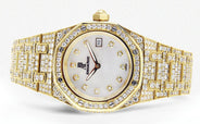 Diamond Audemars Piguet Royal Oak Watch For Women | 18K Yellow Gold | 33 Mm