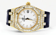 Diamond Audemars Piguet Royal Oak Watch For Women | 18K Yellow Gold | 33 Mm