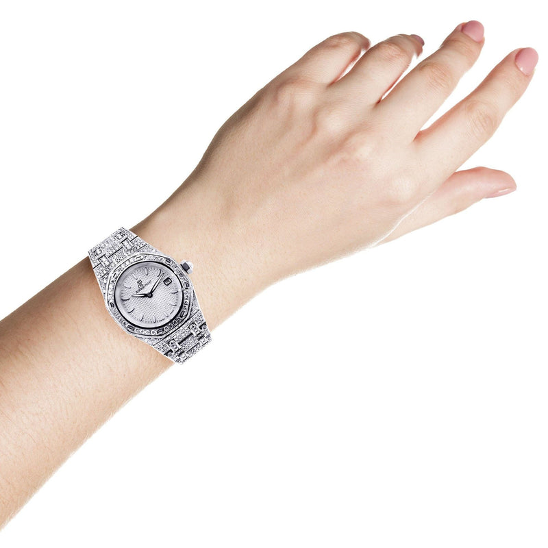 Diamond Audemars Piguet Royal Oak Watch For Women | Stainless Steel | 33 Mm