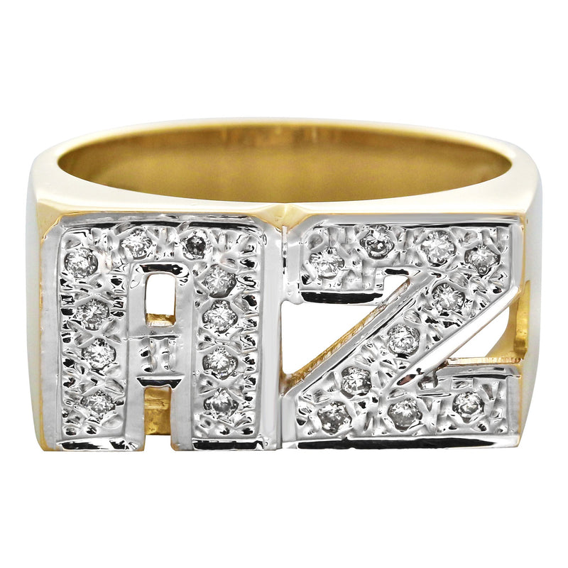 14K Diamond Initials Gold Name Ring | Style #88