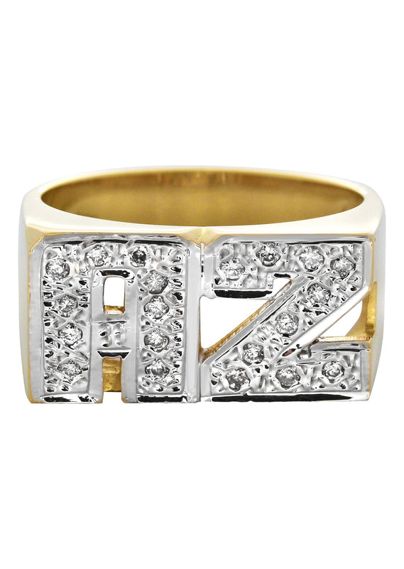 14K Diamond Initials Gold Name Ring | Style #88