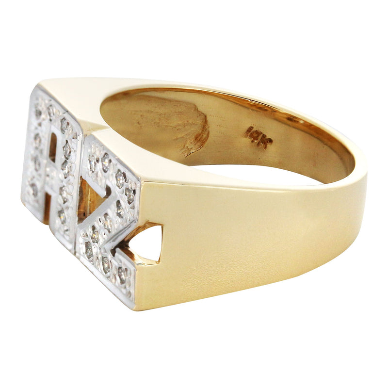 14K Diamond Initials Gold Name Ring | Style #88