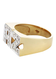 14K Diamond Initials Gold Name Ring | Style #88