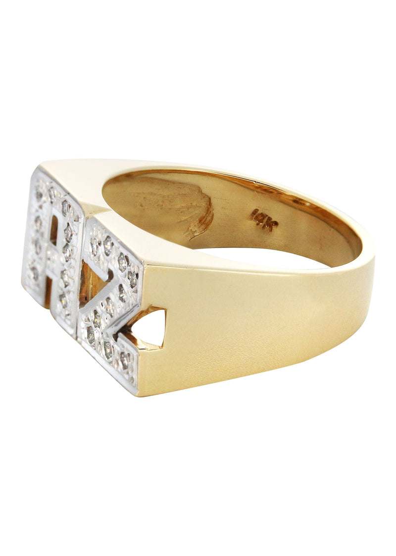 14K Diamond Initials Gold Name Ring | Style #88