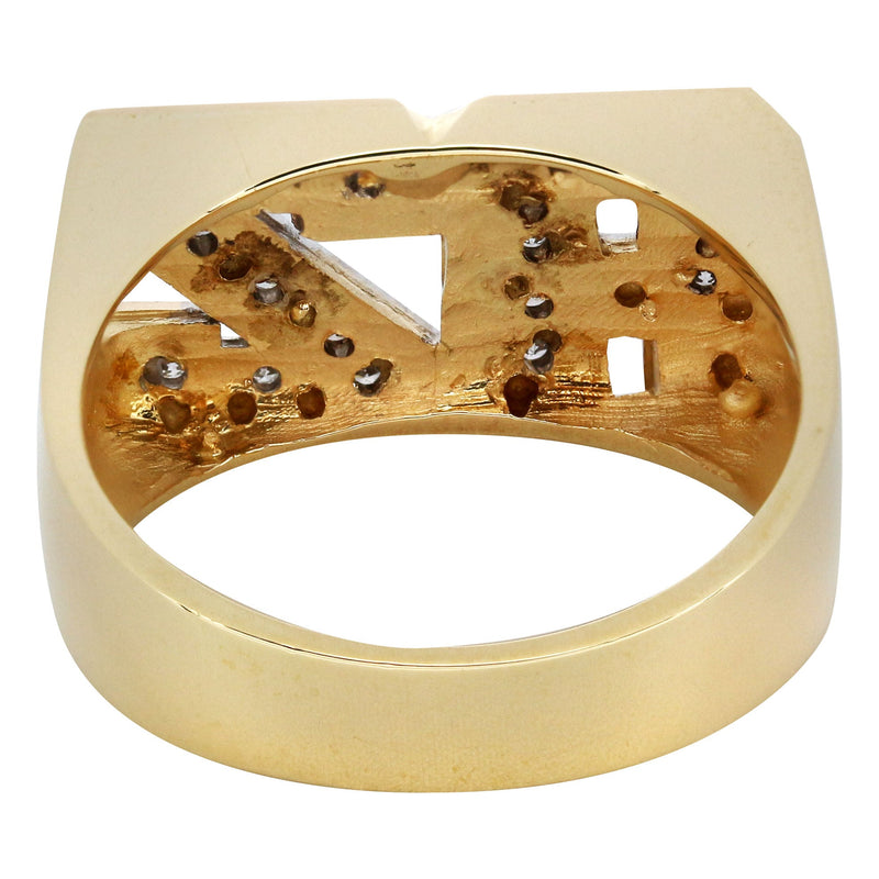 14K Diamond Initials Gold Name Ring | Style #88
