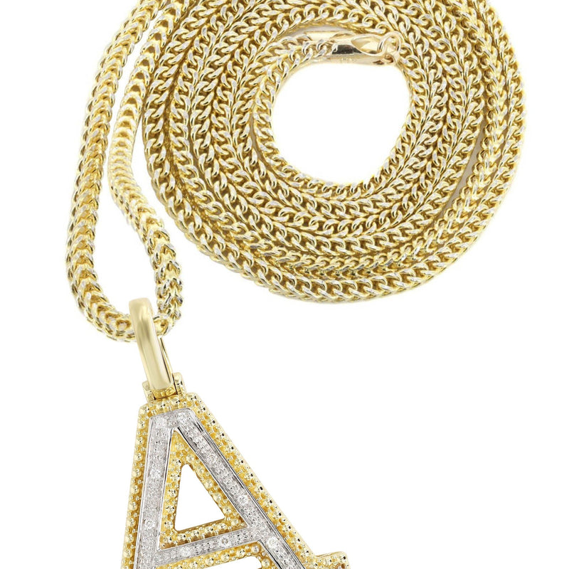 Diamond 10K Yellow Gold Letter "A" Necklace | Appx. 14 Grams