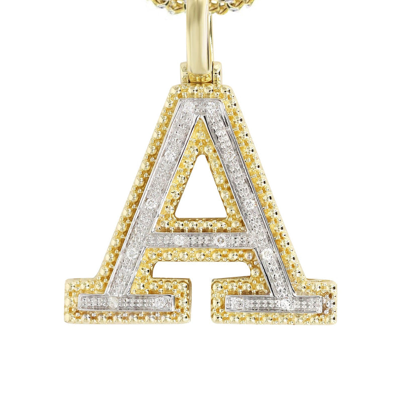 Diamond 10K Yellow Gold Letter "A" Necklace | Appx. 14 Grams