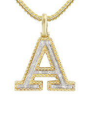 Diamond 10K Yellow Gold Letter "A" Necklace | Appx. 14 Grams