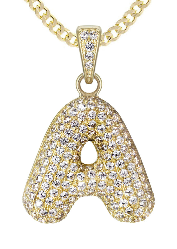 10K Yellow Gold Bubble Letter 