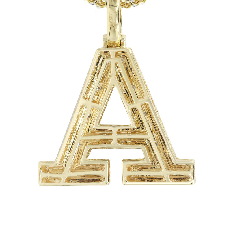 Diamond 10K Yellow Gold Letter "A" Necklace | Appx. 14 Grams