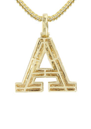 Diamond 10K Yellow Gold Letter "A" Necklace | Appx. 14 Grams