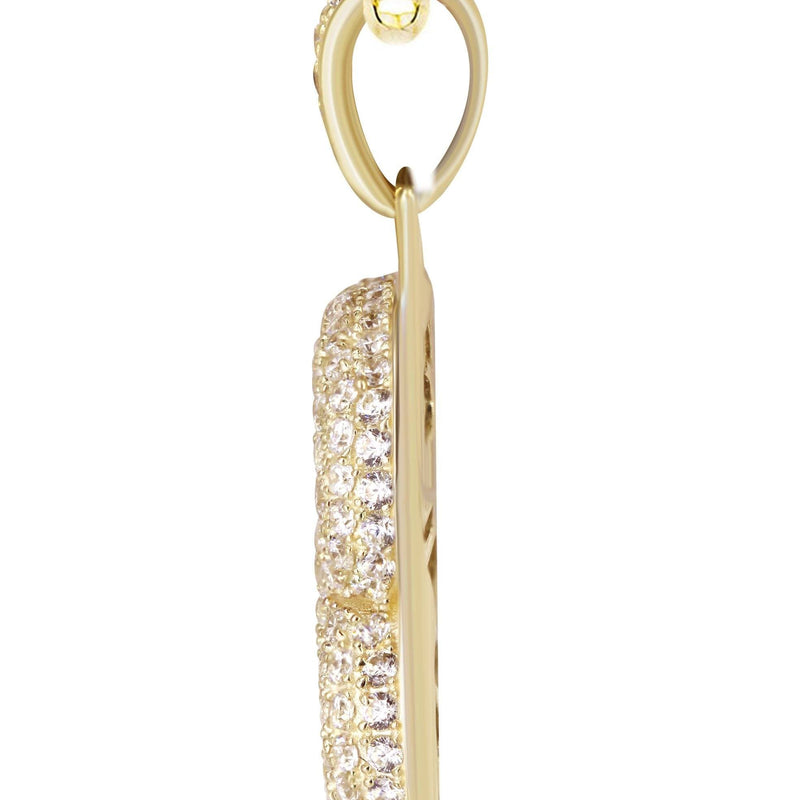 10K Yellow Gold Bubble Letter "A" CZ Necklace | Appx. 13.9 Grams